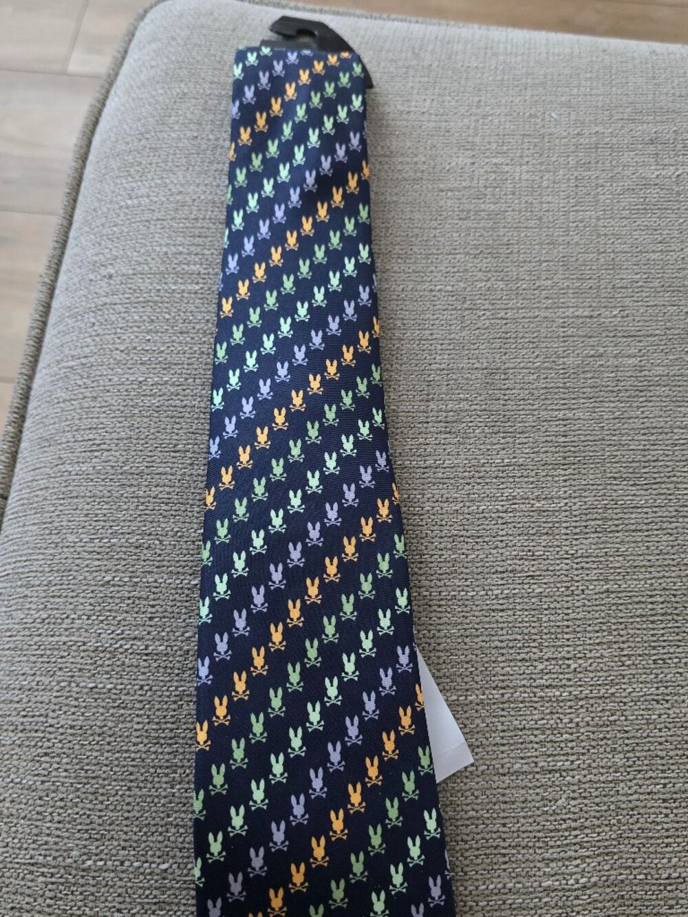 Psycho Bunny Tie 100% Silk English Fabric Made In USA NWT Navy